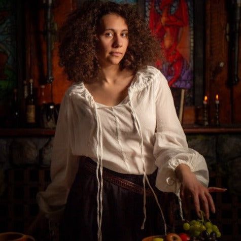 Versatile Pirate Shirt | Lightweight Cotton Drawstring Garment-Pirate Clothing Store