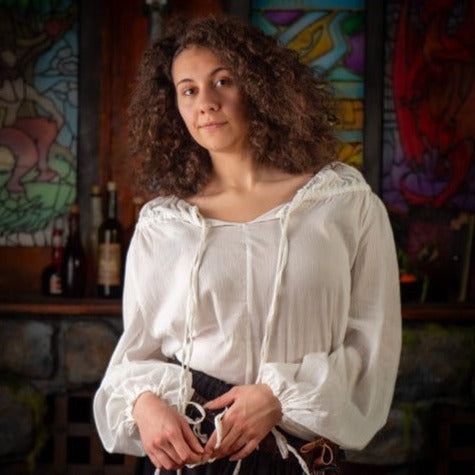 Versatile Pirate Shirt | Lightweight Cotton Drawstring Garment-Pirate Clothing Store