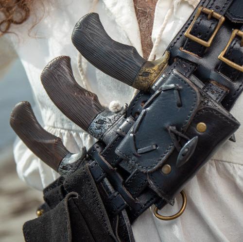 Bandolier in Rugged Black Leather-9-Viking Warrior