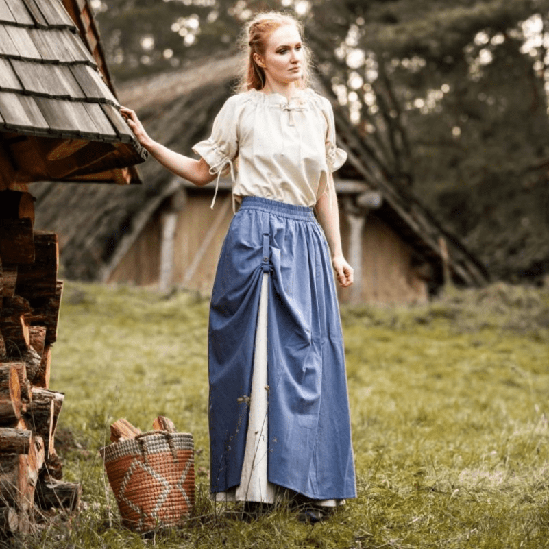 Natural Cotton Short Sleeve Pirate Blouse | Straight Cut-Pirate Clothing Store