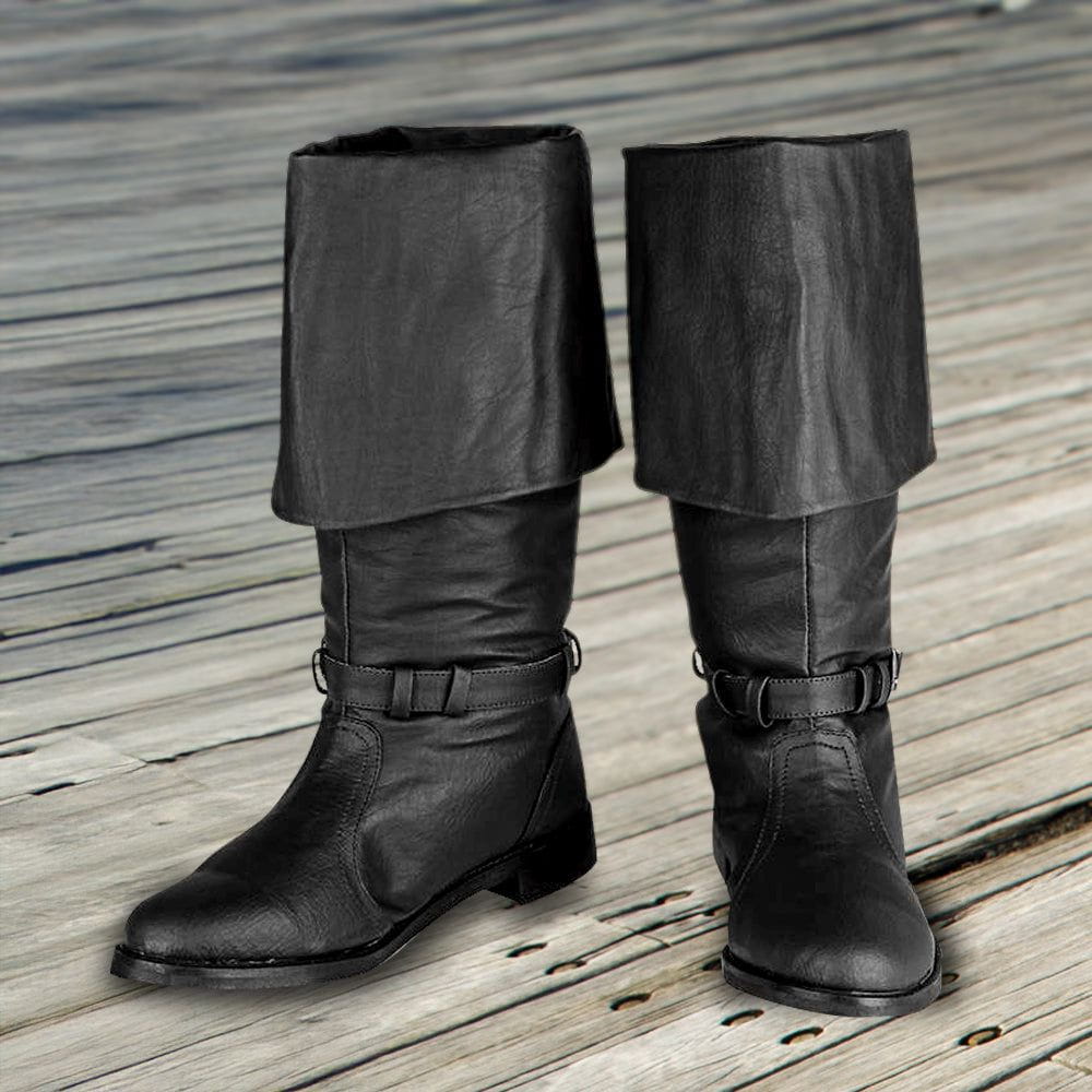 Deep-Cuff Pirate Boots | Faux Leather-Pirate Clothing Store