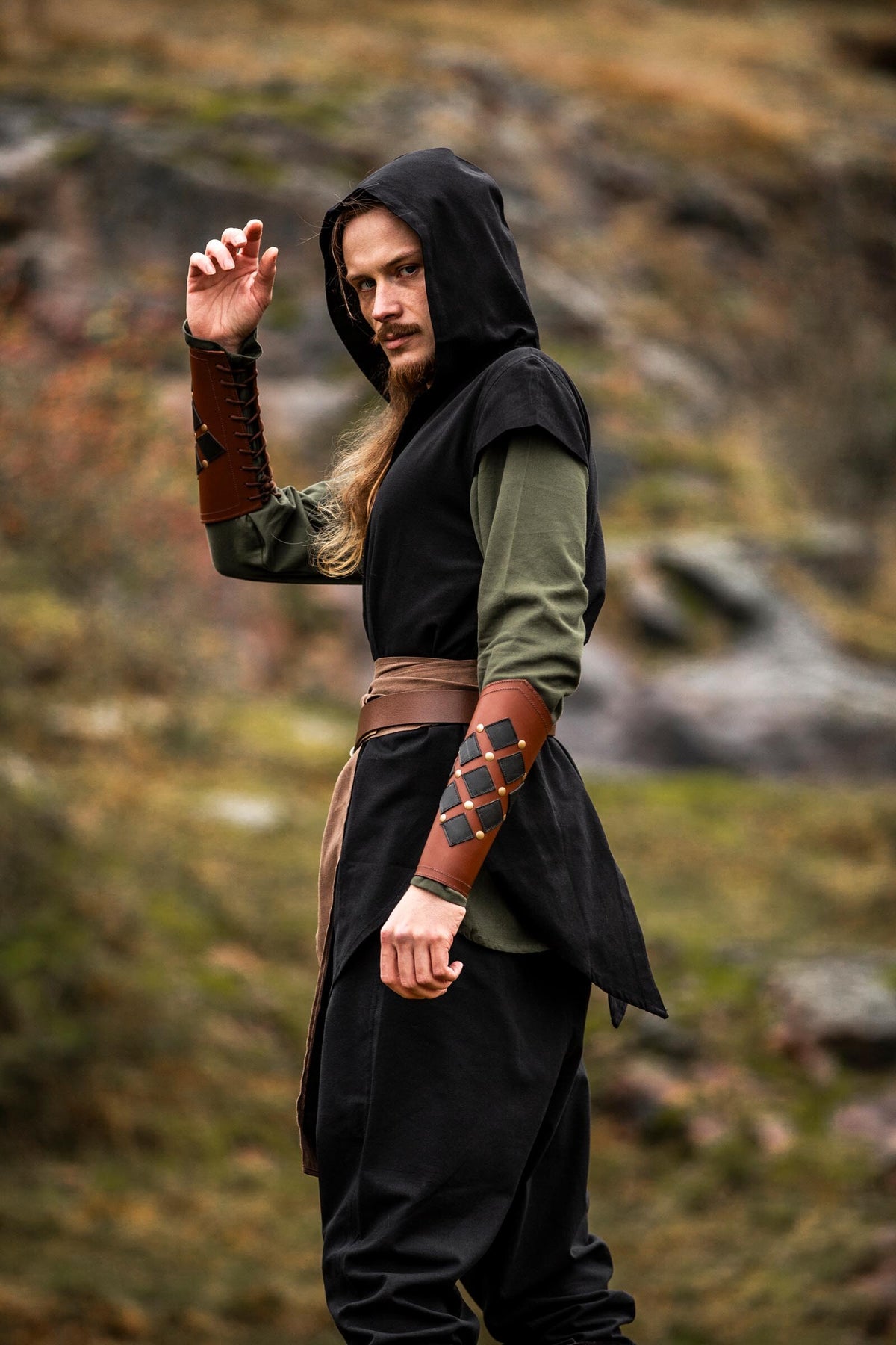 Brown Linen Pirate Sash Belt | Lightweight Unisex Design