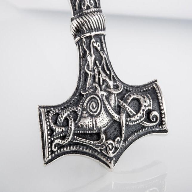 Handcrafted Old Norse Thor's Hammer Pirate Pendant | Sterling Silver-Pirate Clothing Store