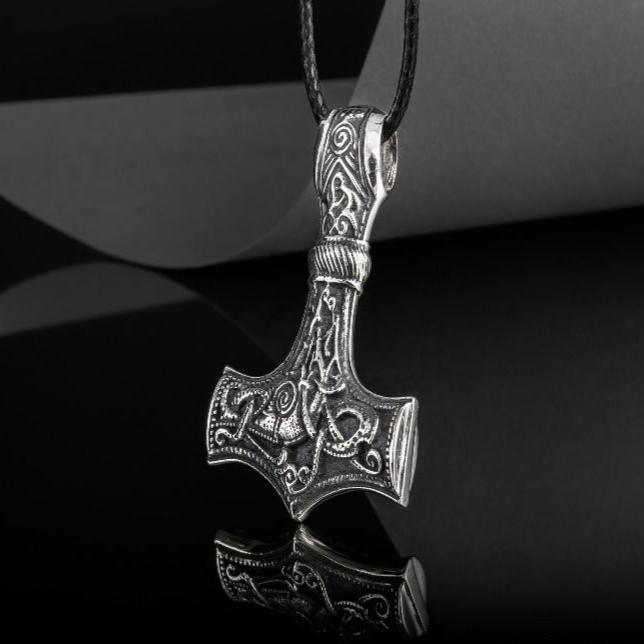 Handcrafted Old Norse Thor's Hammer Pirate Pendant | Sterling Silver-Pirate Clothing Store