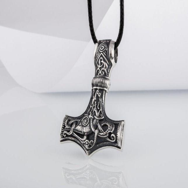 Handcrafted Old Norse Thor's Hammer Pirate Pendant | Sterling Silver-Pirate Clothing Store
