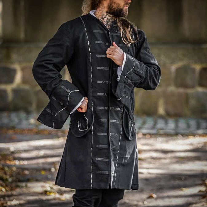 Sea Dog Pirate Frock Coat | Black Cotton-Pirate Clothing Store