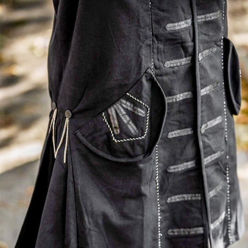 Sea Dog Pirate Frock Coat | Black Cotton-Pirate Clothing Store