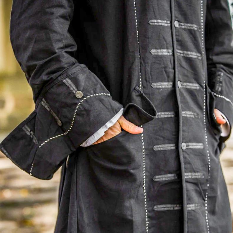 Sea Dog Pirate Frock Coat | Black Cotton-Pirate Clothing Store