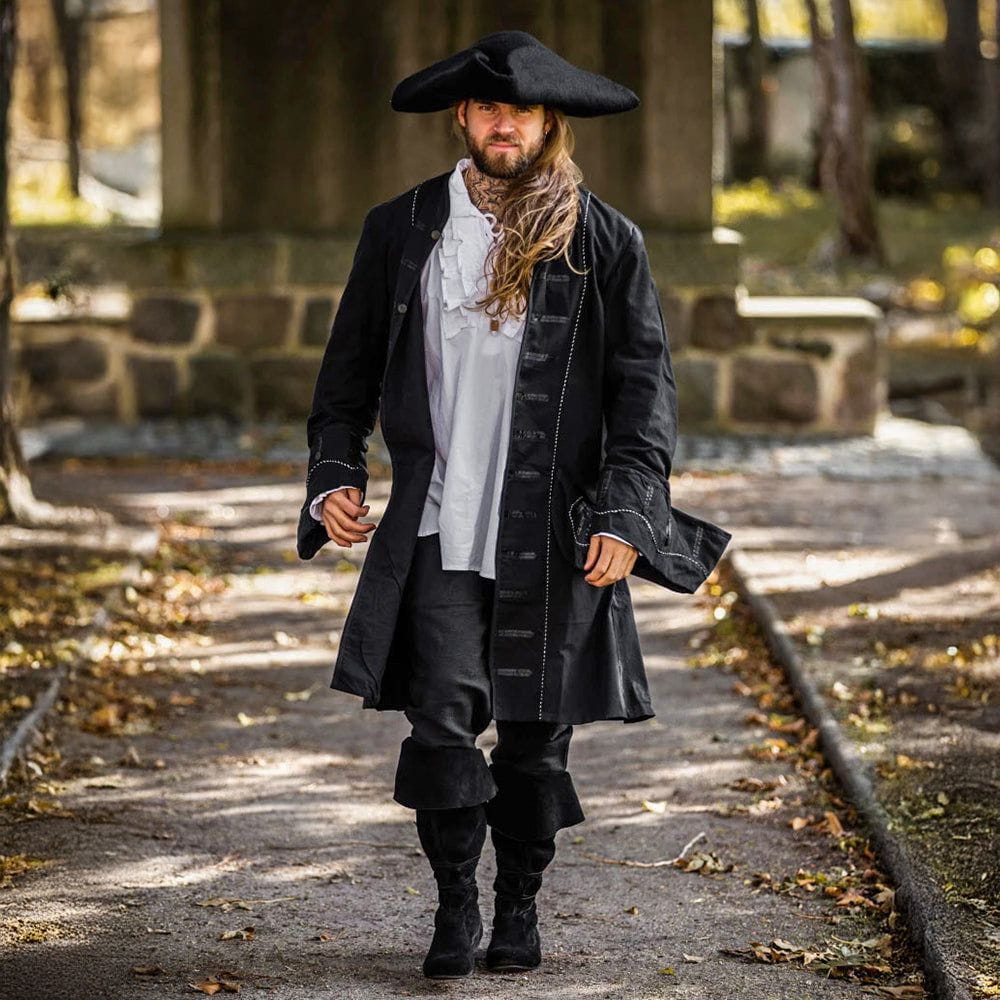 Sea Dog Pirate Frock Coat | Black Cotton-Pirate Clothing Store