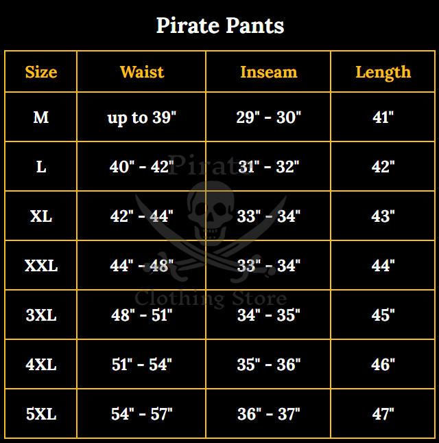 Premium Pirate Pants - Authentic Cut in Cotton with Leg Lacing (Black)