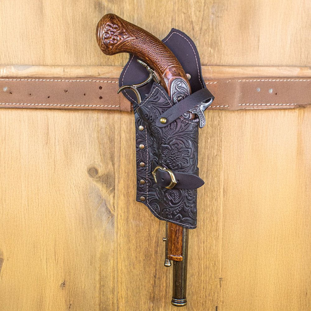 Pirate Pistol Holster | Black Leather-Pirate Clothing Store