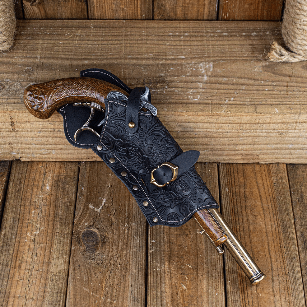 Pirate Pistol Holster | Black Leather-Pirate Clothing Store