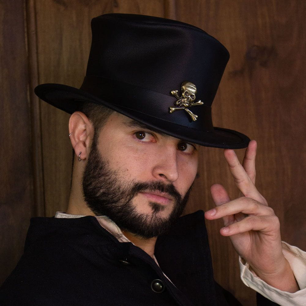 Black Leather Pirate Samedi Hat