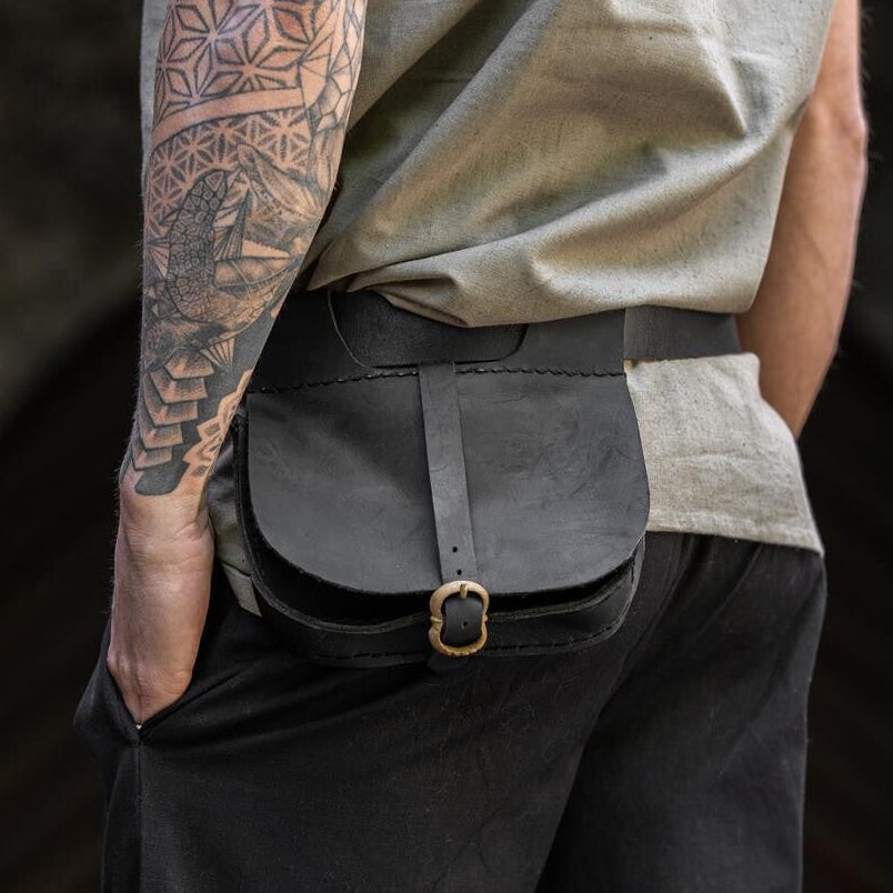 Leather Belt Pouch | Pirate Waist Bag | Buckle Closure