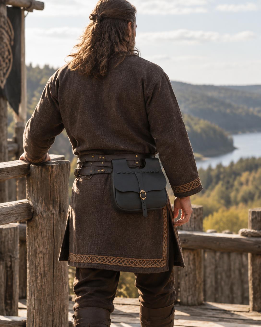 Black Pirate Belt Bag | Handmade Leather