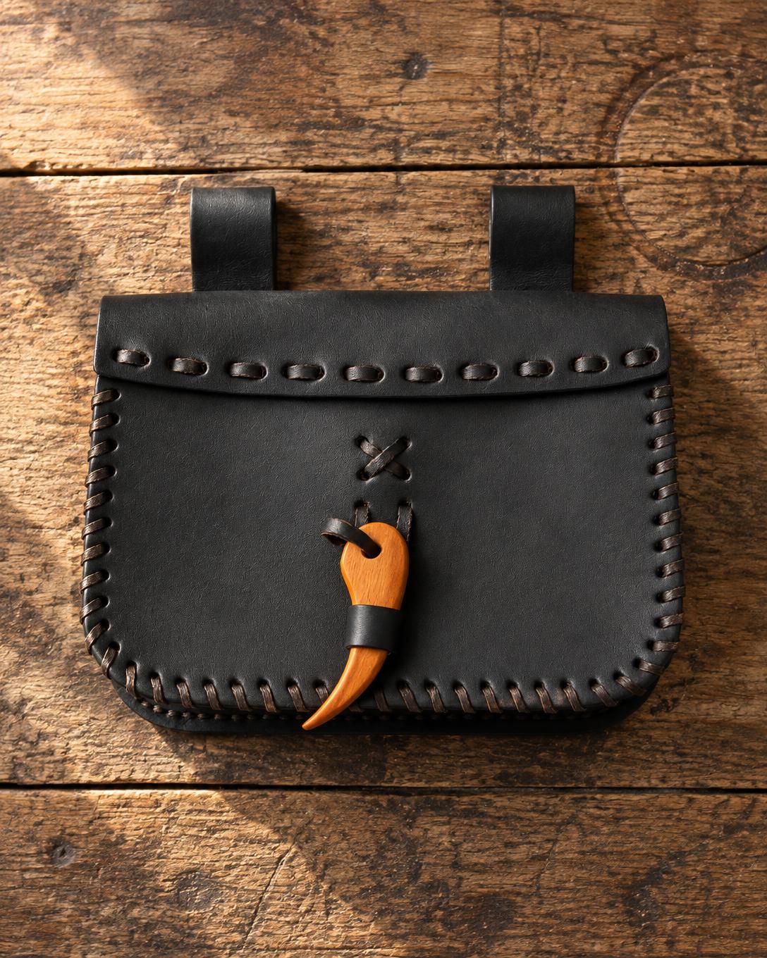 Black Pirate Belt Bag | Handmade Leather