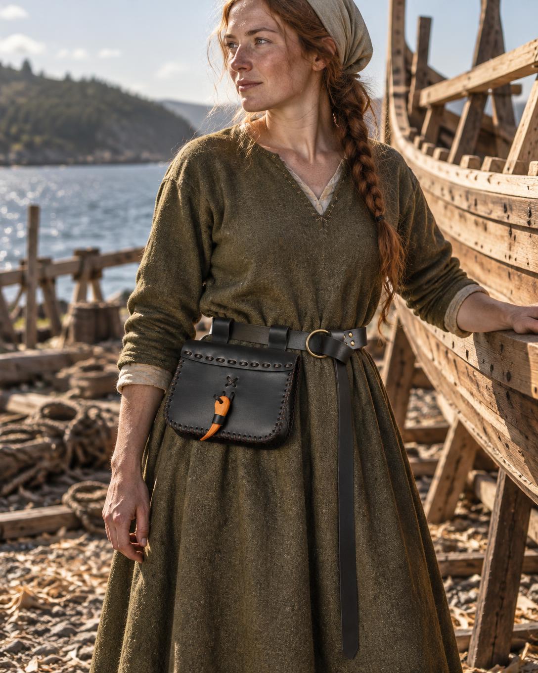 Black Pirate Belt Bag | Handmade Leather