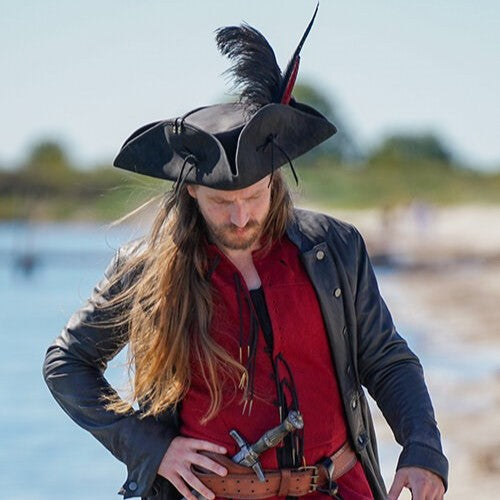 Simple Leather Pirate Tricorn Hat | Genuine Leather