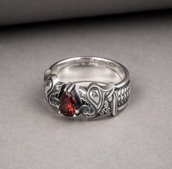 Sterling Silver Old Norse Fenrir Wolf Ring | Custom Pirate Jewelry-Pirate Clothing Store