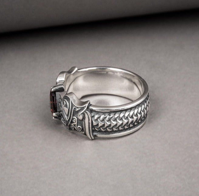 Sterling Silver Old Norse Fenrir Wolf Ring | Custom Pirate Jewelry-Pirate Clothing Store