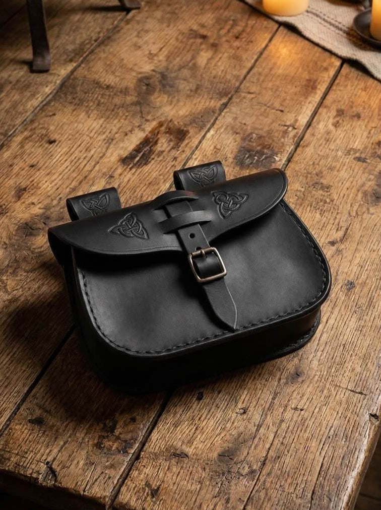 Black Pirate Belt Bag | Handmade Leather