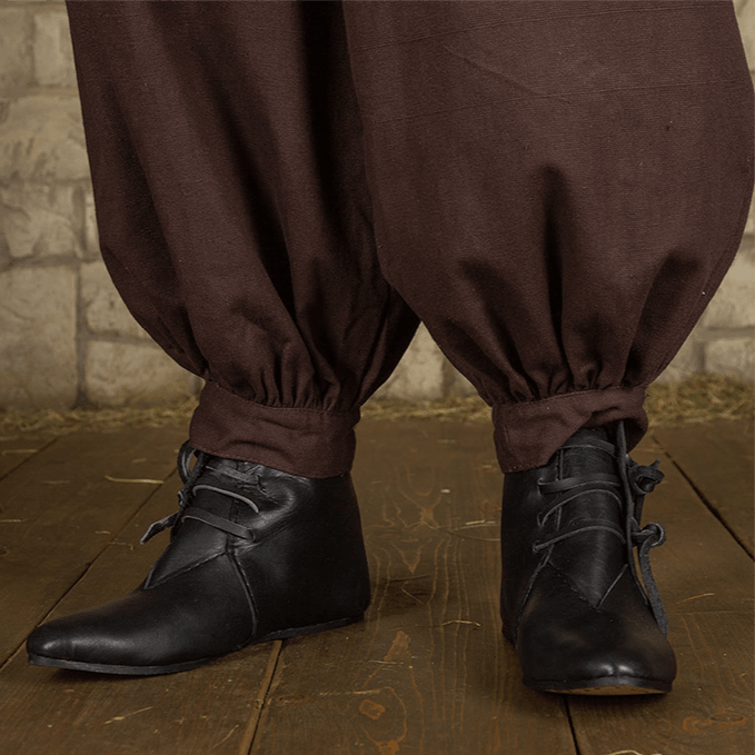 Black Leather Viking Ankle Boots | Four-String Adjustment-2-Viking Warrior