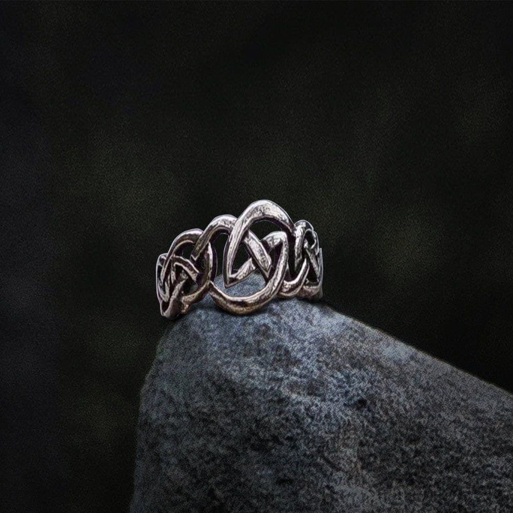Handcrafted Sterling Silver Celtic Knot Pirate Ring | Customized Sizing-Pirate Clothing Store
