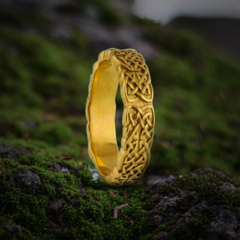 14K Gold Pirate Ring | Handcrafted Celtic Knotwork Design-Pirate Clothing Store