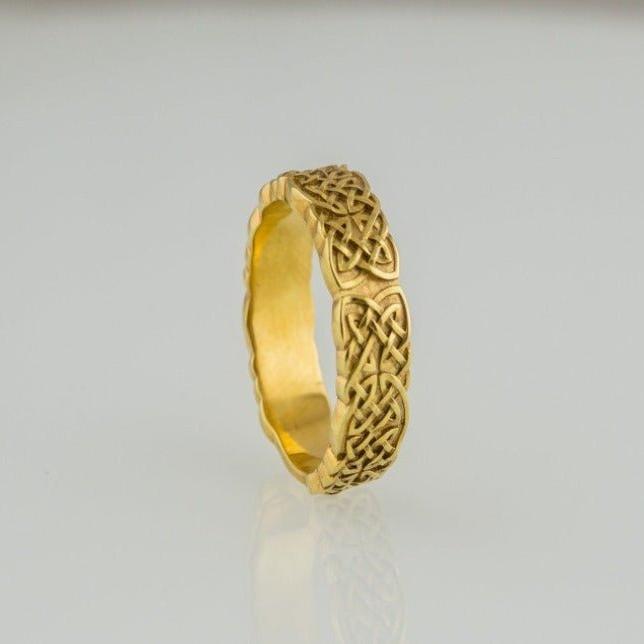 14K Gold Pirate Ring | Handcrafted Celtic Knotwork Design-Pirate Clothing Store