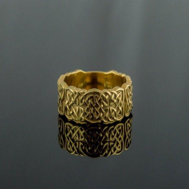 14K Gold Pirate Ring | Handcrafted Celtic Knotwork Design-Pirate Clothing Store