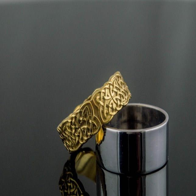 14K Gold Pirate Ring | Handcrafted Celtic Knotwork Design-Pirate Clothing Store