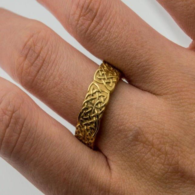 14K Gold Pirate Ring | Handcrafted Celtic Knotwork Design-Pirate Clothing Store