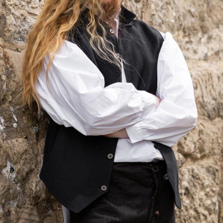 Pirate Button-Up Vest | Hand-Woven Cotton-Pirate Clothing Store