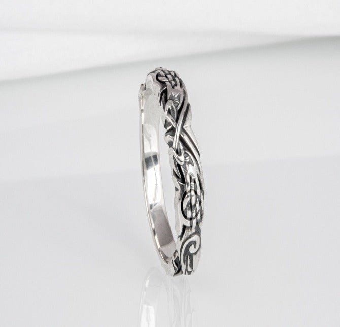Sterling Silver Celtic Knot Pirate Ring | Engraved Celtic Swirls-Pirate Clothing Store