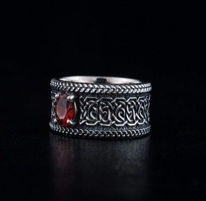 Sterling Silver Ornament Pirate Ring | Norse-Inspired | Custom Sizing-Pirate Clothing Store