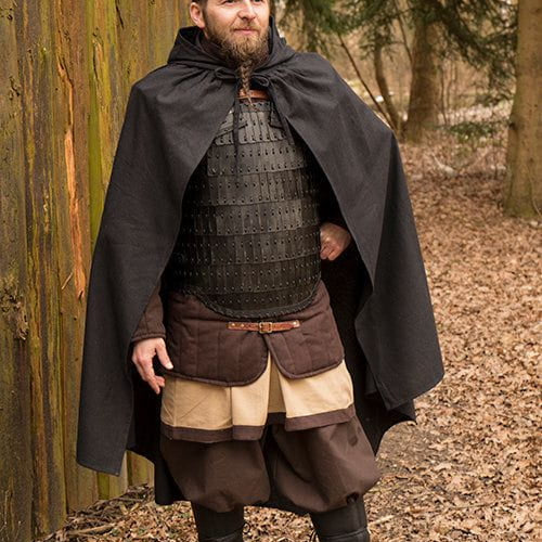 Pirate sailor's cloak in earthy tones, front view