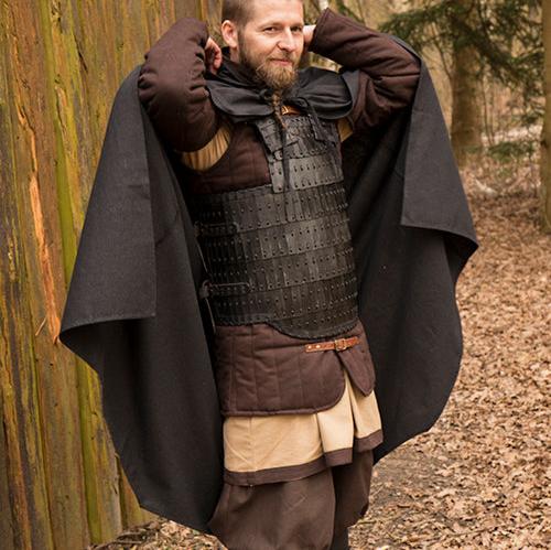 Adjustable neck closure on Pirate sailor's cloak