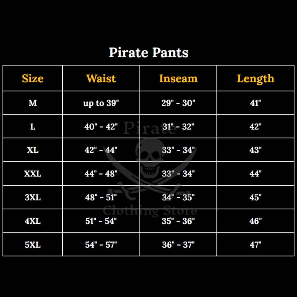 Premium Pirate Pants - Authentic Cut in Cotton with Leg Lacing (Black)