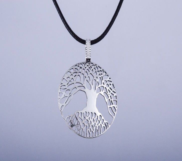 Pirate World Tree Sterling Silver Pendant Necklace | Double-Sided