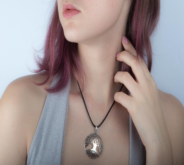 Pirate World Tree Sterling Silver Pendant Necklace | Double-Sided