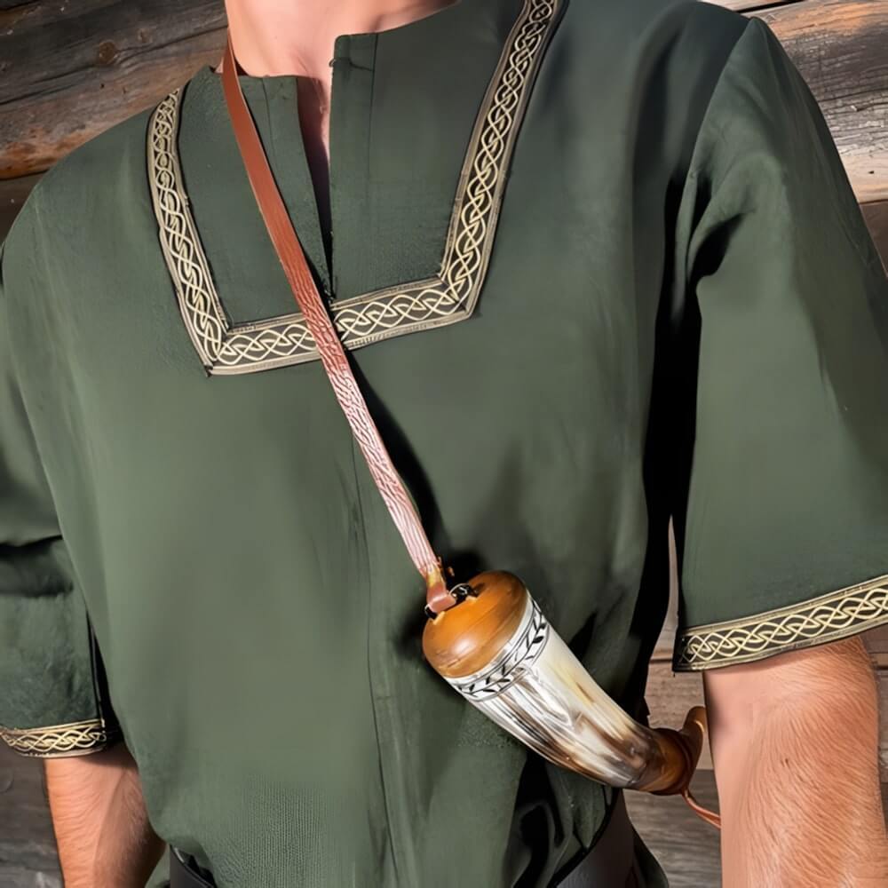 Hand-Carved Pirate Powder Horn