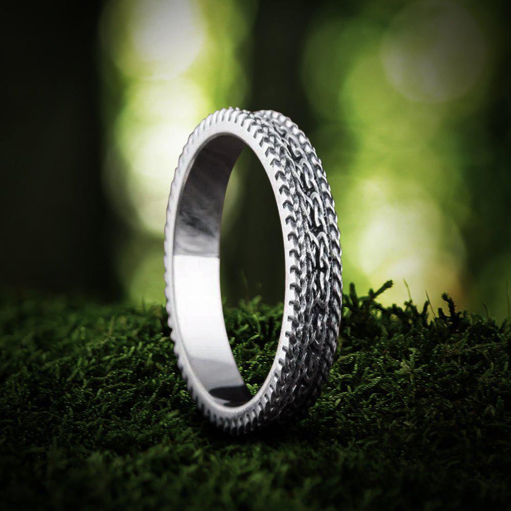 Handcrafted Ornamental Pirate Ring | Sterling Silver | Norse Design-Pirate Clothing Store
