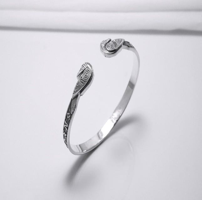 Old Norse Odin's Ravens Bracelet | Sterling Silver Pirate Jewelry-Pirate Clothing Store