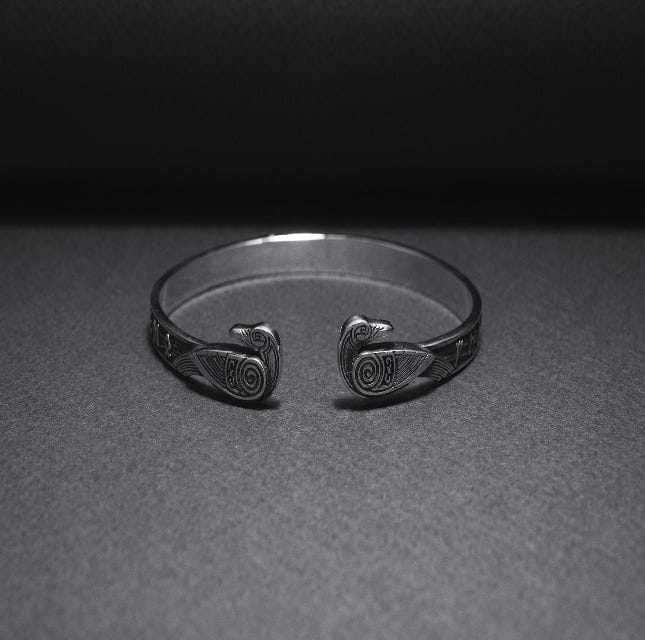 Old Norse Odin's Ravens Bracelet | Sterling Silver Pirate Jewelry-Pirate Clothing Store
