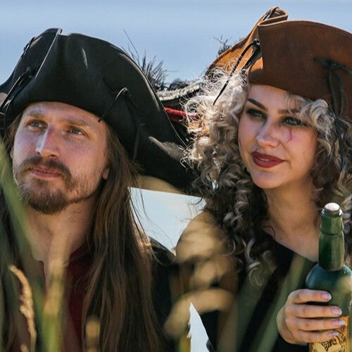 Simple Leather Pirate Tricorn Hat | Genuine Leather