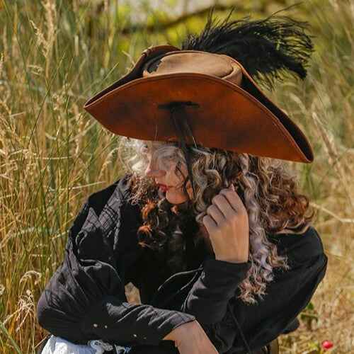 Simple Leather Pirate Tricorn Hat | Genuine Leather