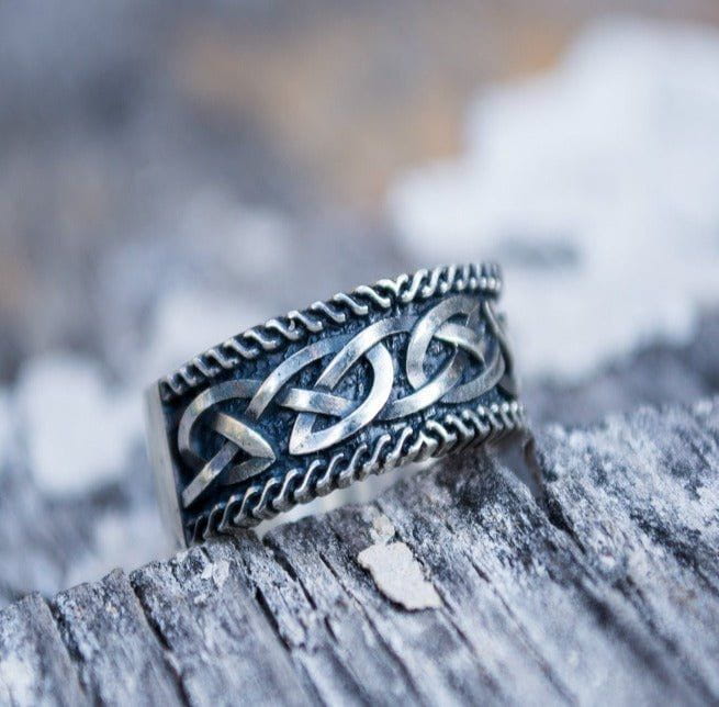 Handcrafted Sterling Silver Pirate Ring | Norse-Inspired Design-Pirate Clothing Store