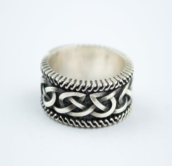 Handcrafted Sterling Silver Pirate Ring | Norse-Inspired Design-Pirate Clothing Store