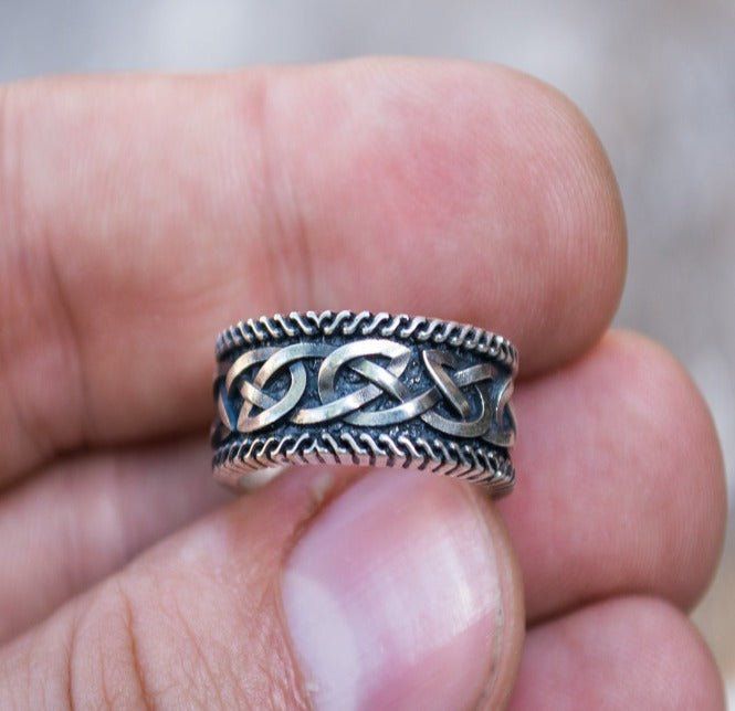 Handcrafted Sterling Silver Pirate Ring | Norse-Inspired Design-Pirate Clothing Store