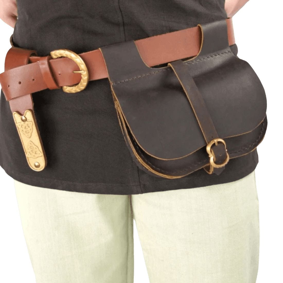 Leather Belt Pouch | Pirate Waist Bag | Buckle Closure-Pirate Clothing Store